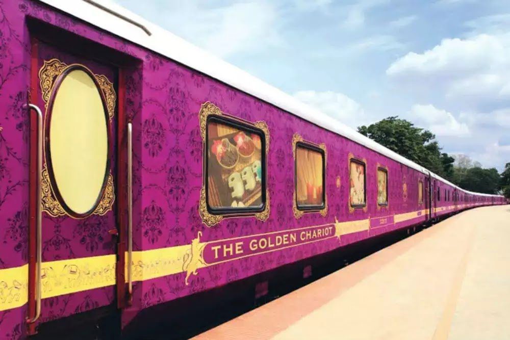 The interiors of golden chariot are inspired by ancient hampi temples