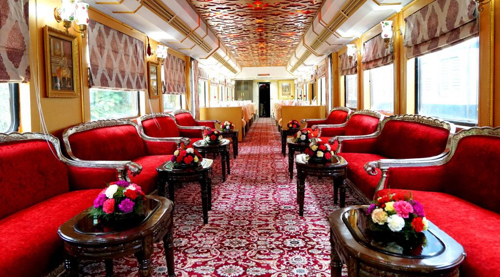 The Traveldine Book Of Extraordinary Journeys: Slow Travelling The World On 4 Most Luxurious Train Journeys. 34 Palace on wheel luxury train dining car