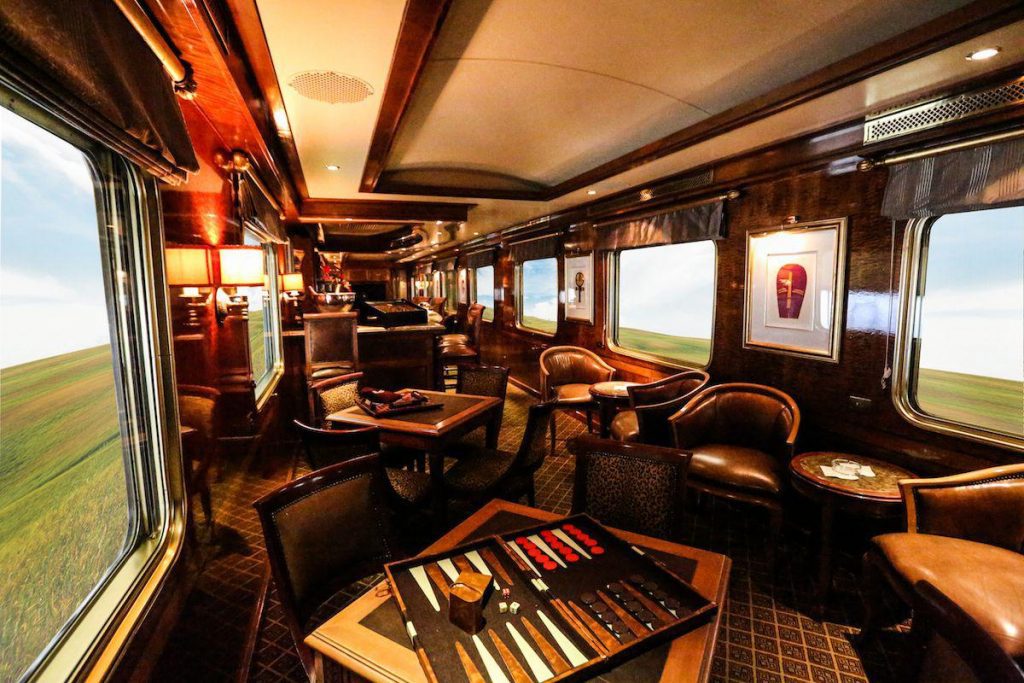 The Traveldine Book Of Extraordinary Journeys: Slow Travelling The World On 4 Most Luxurious Train Journeys. 16 Luxury train the blue train dining