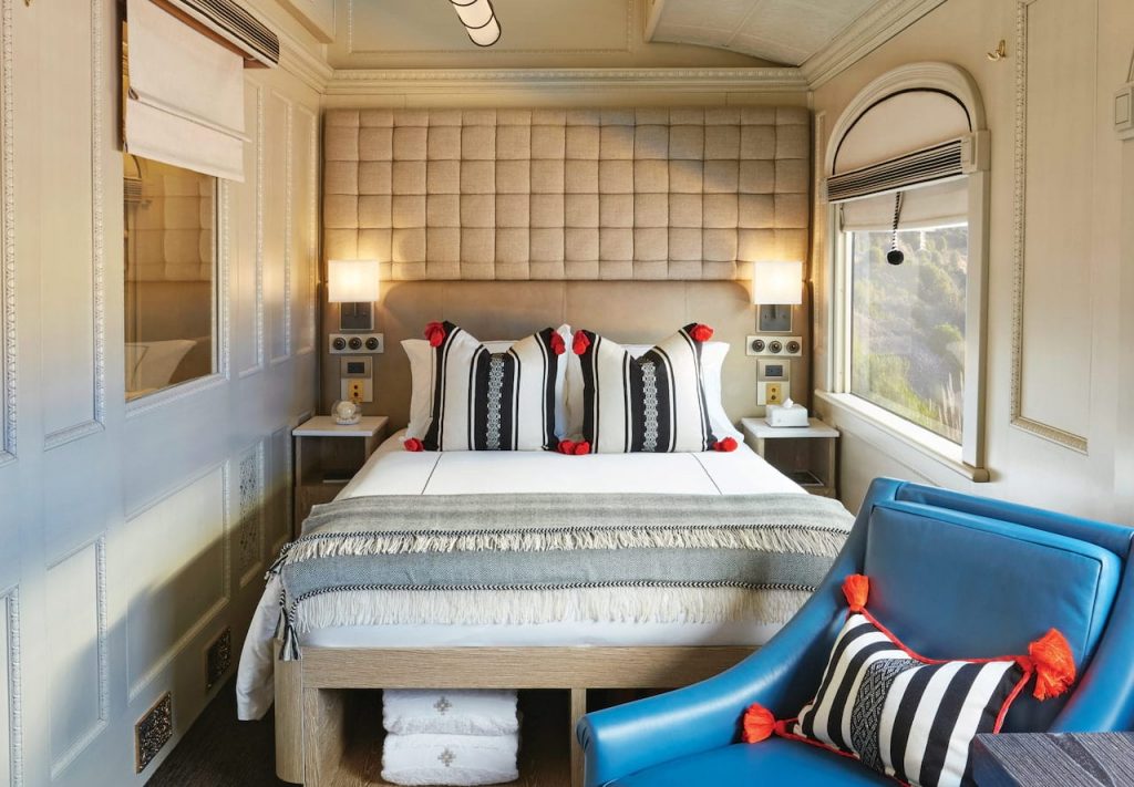 The Traveldine Book Of Extraordinary Journeys: Slow Travelling The World On 4 Most Luxurious Train Journeys. 7 Belmond andean explorer luxury train suite cabin