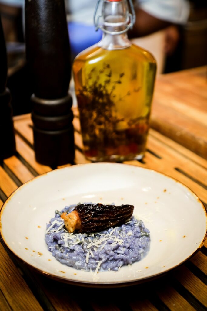 Butterfly pea risotto