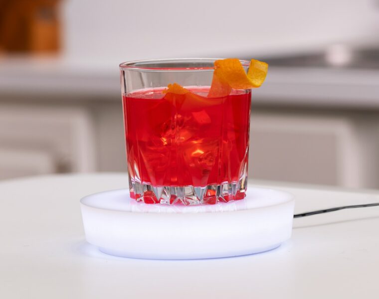 Barsys coaster with negroni