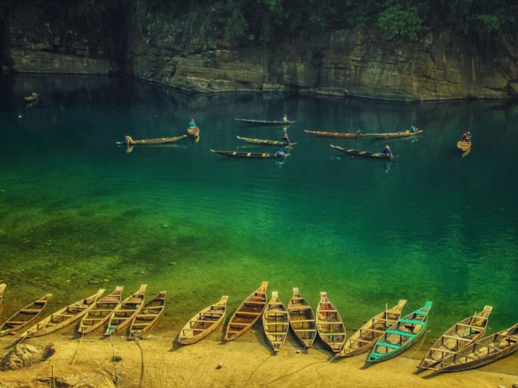 Fishing boats, river, meghalaya, india, livelihood