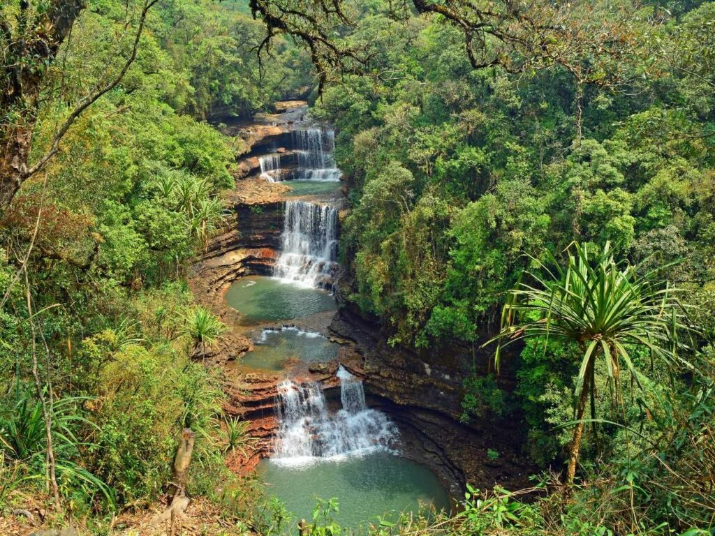 Waterfall, meghalaya, india, nature, travel
