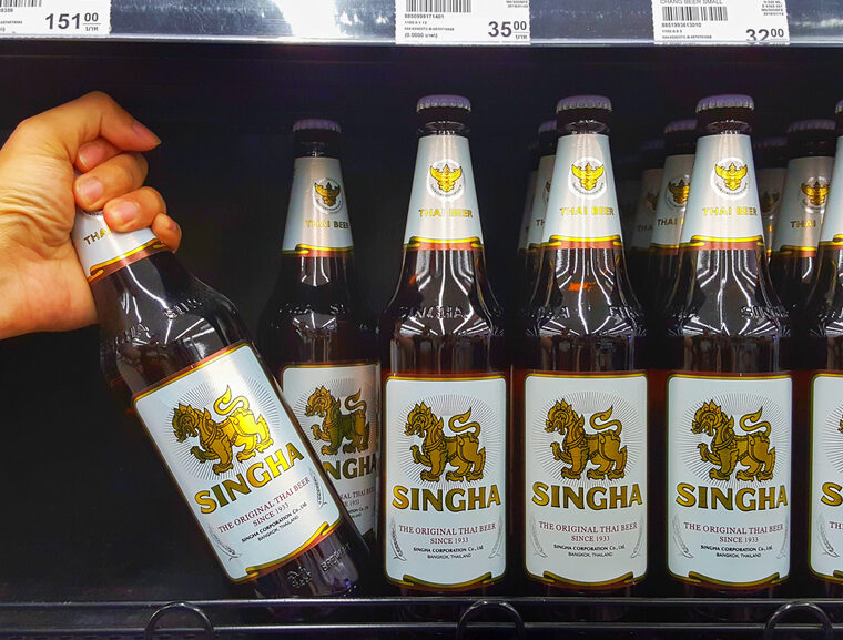 Singha beer from thailand