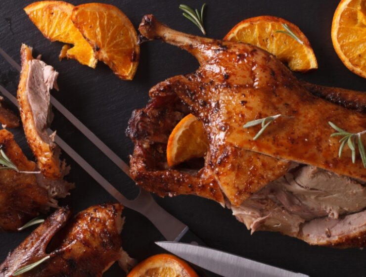 Slow roast duck with orange