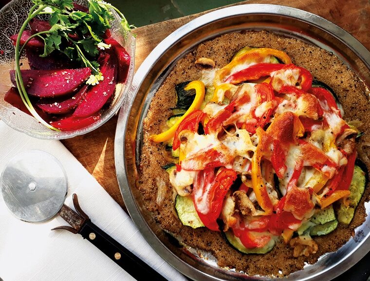 The amaranth seed pizza is just one of many healthy vegetarian recipes