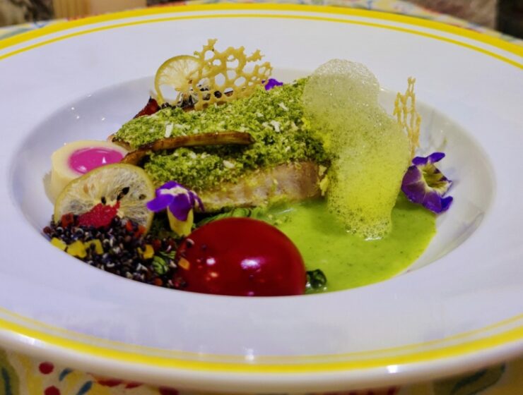 Herb-crusted sea bass by chef vineet of tijara fort-palace
