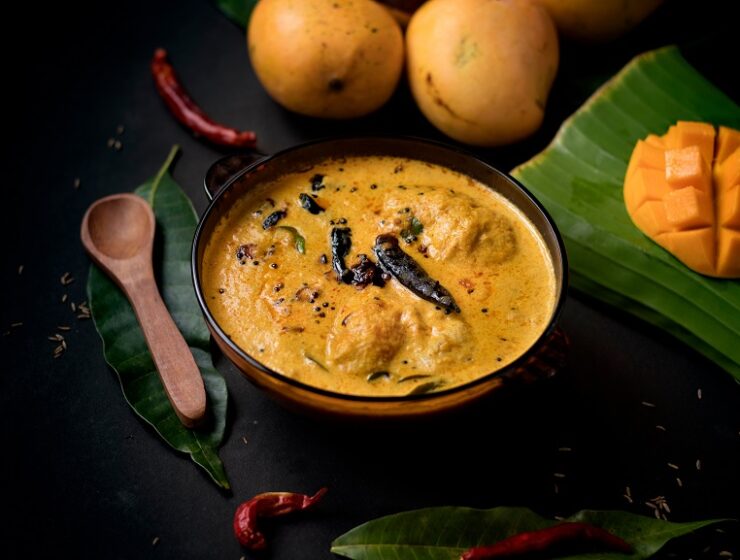 The recipe for mango pulissery by sudha menon's mother pramila radhakrishnan is a classic