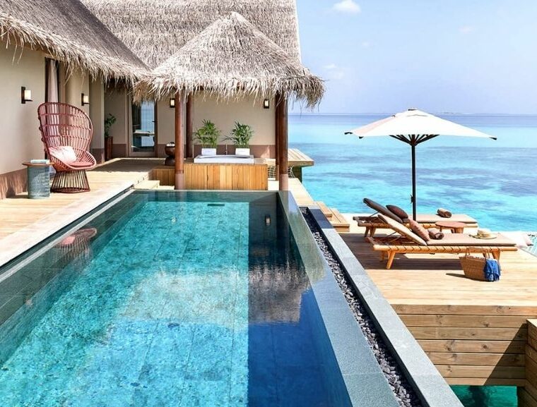 Overwater villas in the maldives