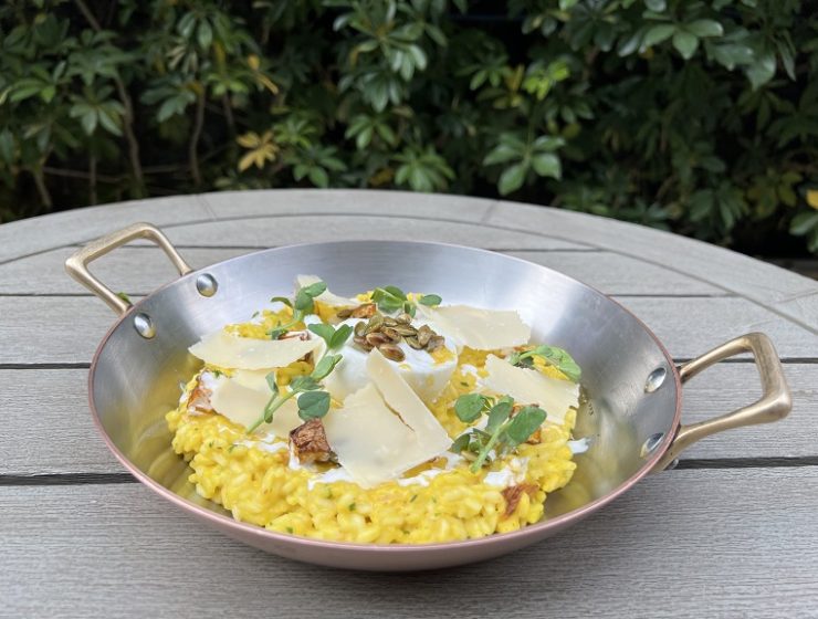 Chef anirudh's roasted red pumpkin risotto and burrata recipe
