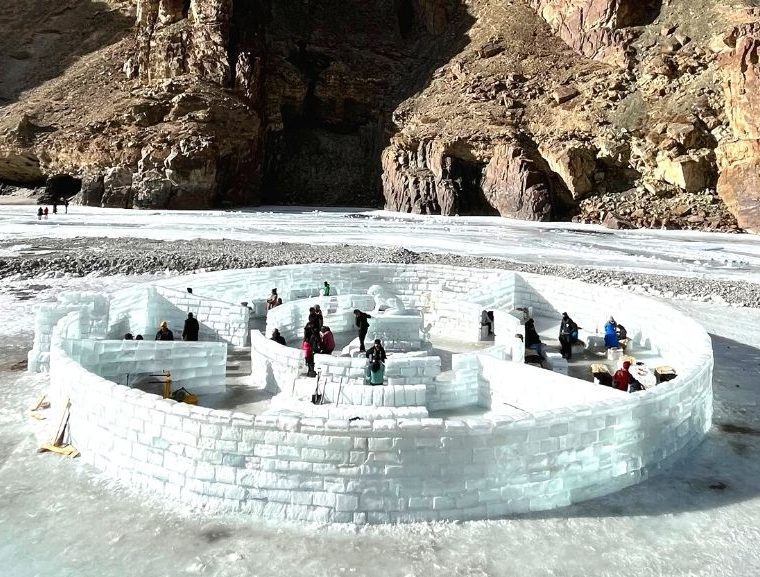 Ice cafe, chilling, ladakh, kangisng collective, climate change