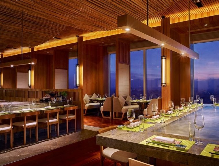 It's a relaxing, almost zen ambience at yataii, shangri la bengaluru