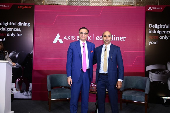 Eazydiner And Axis Bank Come Together To Launch Dining Delights 1 From left – right_ kapil chopra, founder, eazydiner and sanjeev moghe, president & head – cards & payments, axis bank at the launch of dining delights.