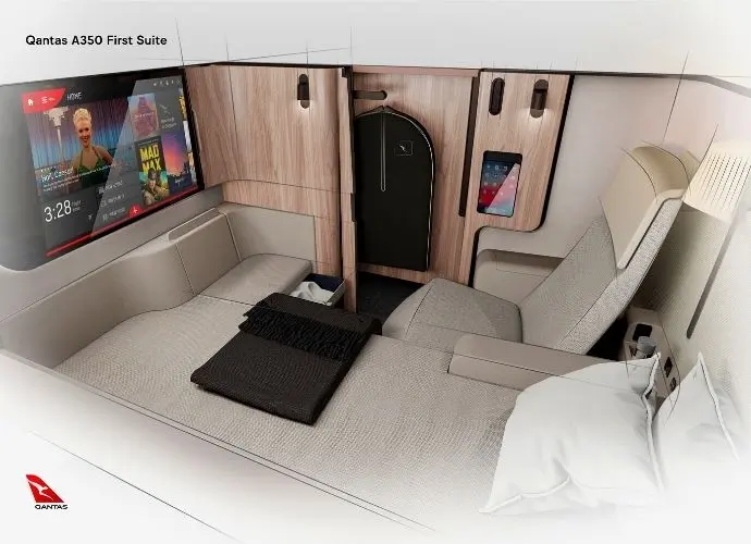 Qantas' Project Sunrise, The Longest Long-Haul Flight Ever, Is Finally On The Horizon 3 Personal entertainment, a cosy bed, a recliner and your own wardrobe. You'll be forgiven for not wanting to land in a hurry! Rendering: courtesy qantas.