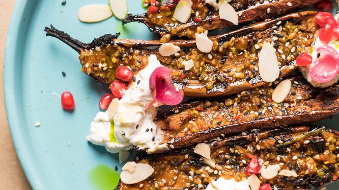 The White-Walled Wonderful Olive Cafe &Amp; Bar Comes To Chandigarh 5 Miso roasted eggplant at olive chandigarh.