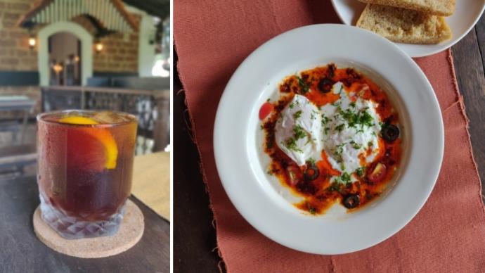 Cantare by the day's house specialities: cold brew (left); and turkish eggs (right). Images: joanna lobo.
