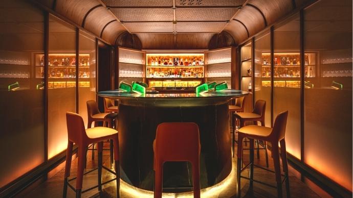 Matters Of The Spirit: Drinking Your Way Through Marrakech 8 Le churchill's striking and convivial u-shaped bar.