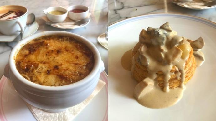 Ladurée: A Parisian Tearoom In Delhi 3 French onion soup (left); and the voul-au-vent (right) at ladurée, khan market. Images: traveldine/amit dixit.