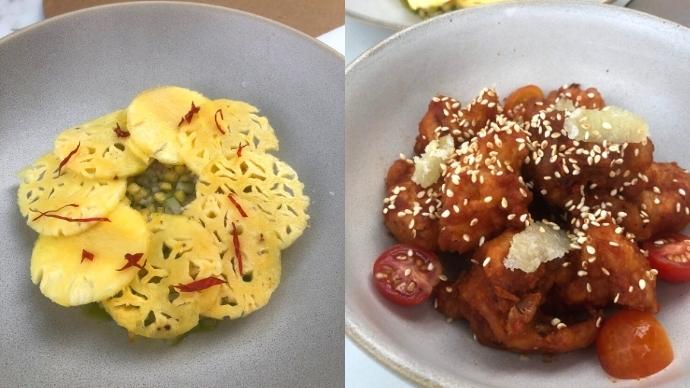 Omo: More Community Than Café 2 The pineapple and chilli ceviche (left); and the naga chilli cauliflower (right) are both excellent at omo café.
