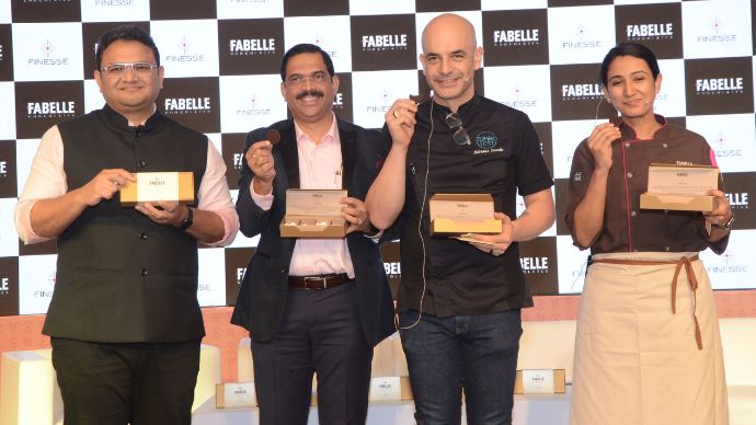 Fabelle Finesse By Itc Ltd. Is One Of The Finest, Thinnest Chocolates Ever Made... 2 L-r anuj rustagi, mahendra barve, chef adriano zumbo and master chocolatier ruby.