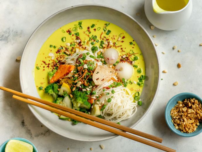 Being Vegan In Kolkata: Explore The Palatable World Of Plant-Based Dishes When In The City Of Joy 1 Khowsuey at burma burma vegan in kolkata.