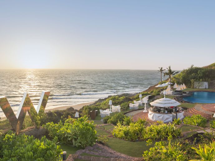 Edward maya set to visit rockpool, w goa overlooking the sea. Image: w goa.