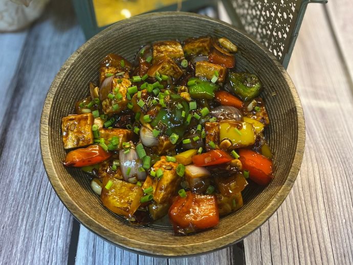 Being Vegan In Kolkata: Explore The Palatable World Of Plant-Based Dishes When In The City Of Joy 4 Kung pao tofu at fork and knife vegan in kolkata.
