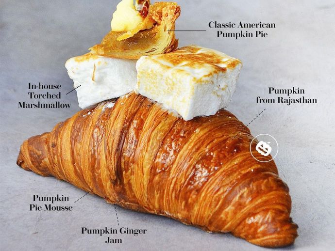 The limited-edition pumpkin pie stuffed croissant at subko.