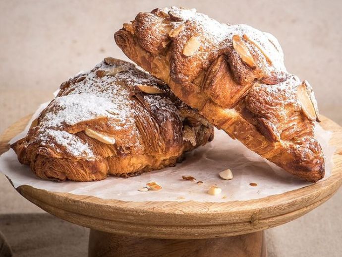 Twice baked almond croissant at suchali's artisan bakehouse.