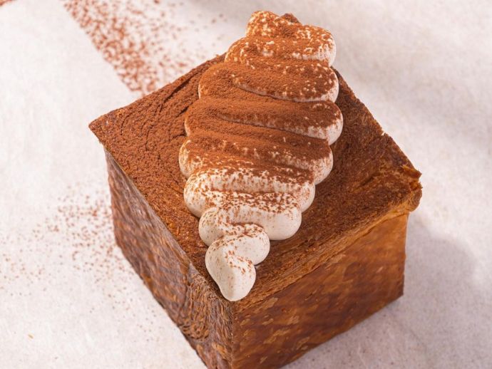 Tiramisu cube croissant at twentyseven bakehouse.