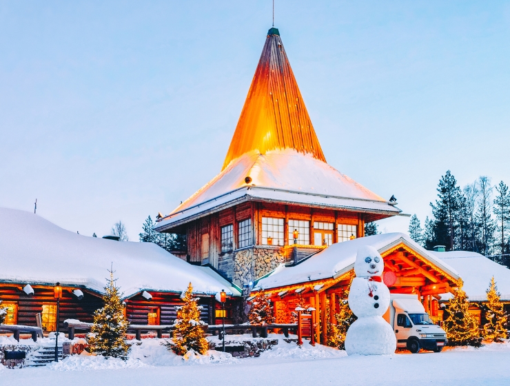 Christmas in rovaniemi, in finland's region lapland.