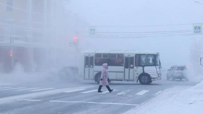 Record low temperature in yakutsk